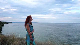 Volga marge in evening