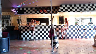 Noochka Seduces Marie & Lety with an Incredible Demonstration of Pole Dance to End with a Lesbian Threesome and Squirt!