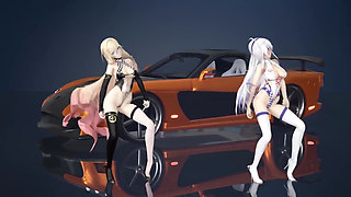 Chocolate Cream Duet Striptease Black Stockings White Stockings Racing Leotards