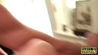 British bondage slave pussypounded after masturbating