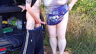 In a Public Park, I Fuck My Stepmom in Her Pussy Doggy Style, Then in Her Mouth and Cum Twice in a Minute