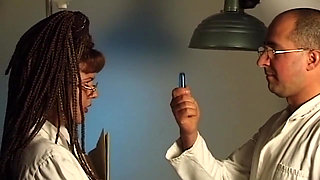 Doctor Fingers and Fills Mature Brunette's Dripping Pussy