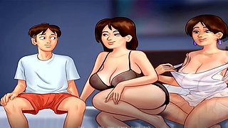 Two sexy cougars in summertime saga are ready for some action with my cock