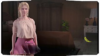 Adult game, big tits, maid