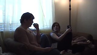 Step Mom and Step Sister Threesome with Itty Bitty Pussy - Taboo Family Fuck