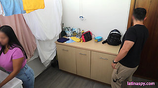 Huge natural breast at the laundry room part 2