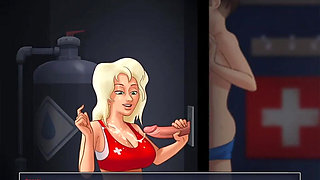 Horny Swim Trainner Cassie Loves Glory Hole Blowjob in Summertime Saga