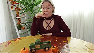 Sucking on my dick under the table while I'm talking to our stepmom