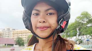 Thai teen takes a huge cock inside