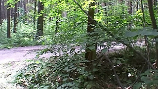 Blonde Babe Fingers Herself Deep in Forest