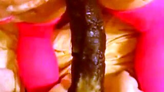 Crossdresser in Pink, Riding a Dildo