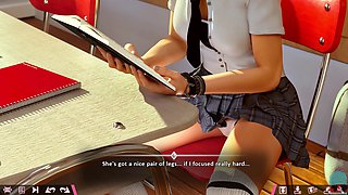 Steamy visual novel pc game with 3D anime action and double homework fun