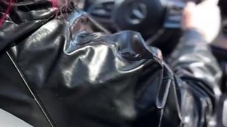 two women fetish latex asslicking and anal mff