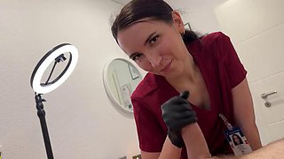 Laser on balls, cock in throat