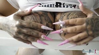 Ashley Cumstar Deep Throat and Prostate Fingering Blowjob with Big Tits