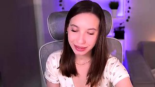 Cute curly brunette solo webcam masturbation