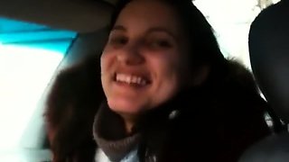 Russian Amateur Gives Blowjob in a Car During Lunch Break