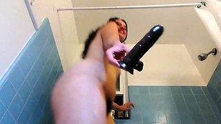 Camgirl's Solo Shower Show with 3 Dildos