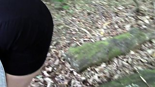 Amateur ass rammed outdoors