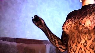 Wet tattooed raven babe Sahron with big boobs masturbates