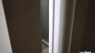 Stepmom lets stepson touch her big tits