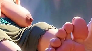 Giantess 90 Year Old Granny Gets Her Massive Feet Licked by Slave