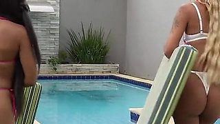 Tan Babes by the Pool