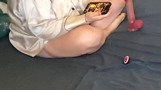 oiled up and feeling horny watching porn on the MacBook