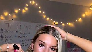 Blonde teen Sierras first erotic masturbation video