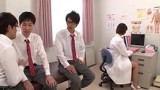 Nozomi Aso is a filthy school nurse who loves cum