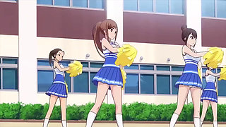 3d hot cheers leader stepsisters threesome with their big cocked stepbrother