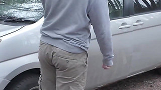 Couple Fucks on the Roadside in the Car