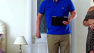 Mature Granny Seduces Young Realtor In Bedroom