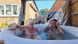 Hot Tub Fun with Those Naughty Girls!