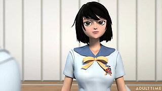 Hentai Sex School Episode 3 - Hentai Student Eats Out His Teacher's Perfect Pussy Until She Orgasms!