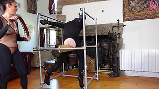 Whipped on Wooden Bondage
