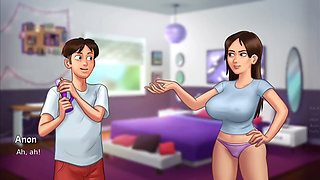 Huge monster cock Anon buys big boobs Jenny a sex toy - summertime saga gameplay