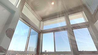 Big cock EXGF interracial busty geek coed blowjob