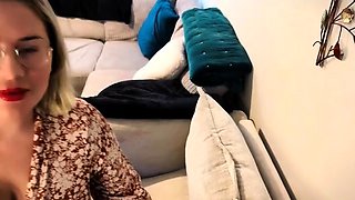 Big Boobed Blonde Masturbates With A Dildo In The Bathroom