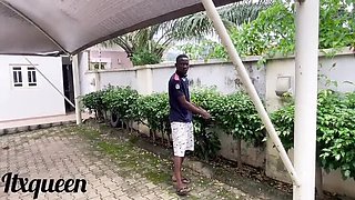 Giant African Cock Gardener Fucks Hard Outdoor BBC Blowjob Amateur