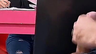 Risky Handjob for Receptionist Who Kept an Eye on My Erection!