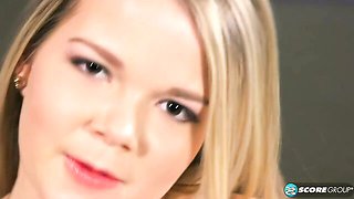 Solo pleasure in the bedroom with a hot blonde babe Lexy Adams