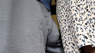 Prohibited touch on the train! Stranger Crossed the Line. He touched her ass with his Dick and CUMS Hard inside her underwear