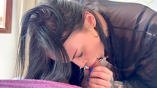 Tattooed Babe Teases While Masturbating - Then Gets Her Tight Ass Fucked Hard