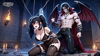 Goth Girl Bound by Vampire Lord - BDSM Monster Hentai 1