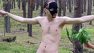 Naughty Boy Gets Punished with Nettles in the Middle of a Forest!