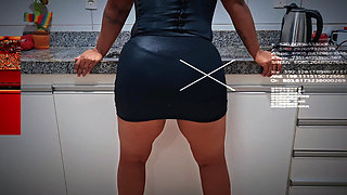 Kitchen Fetish: My Wife in Black Leather Asked for Cock and I Pounded to the Hilt!