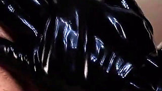 Gagged Bounded Latex Slave Girl Gets a Pussy Shave From Latex Dominatrix