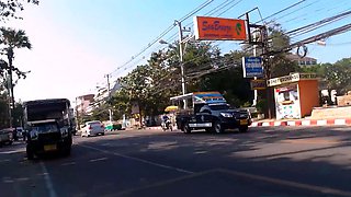 Big natural tits Thai teen beach pick up
