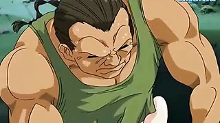 Tiny hentai babe gets her tits fucked by this big muscular